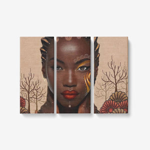 Braided Queen 3 Piece Canvas Wall Art for Living Room - Framed Ready to Hang 3x8"x18"
